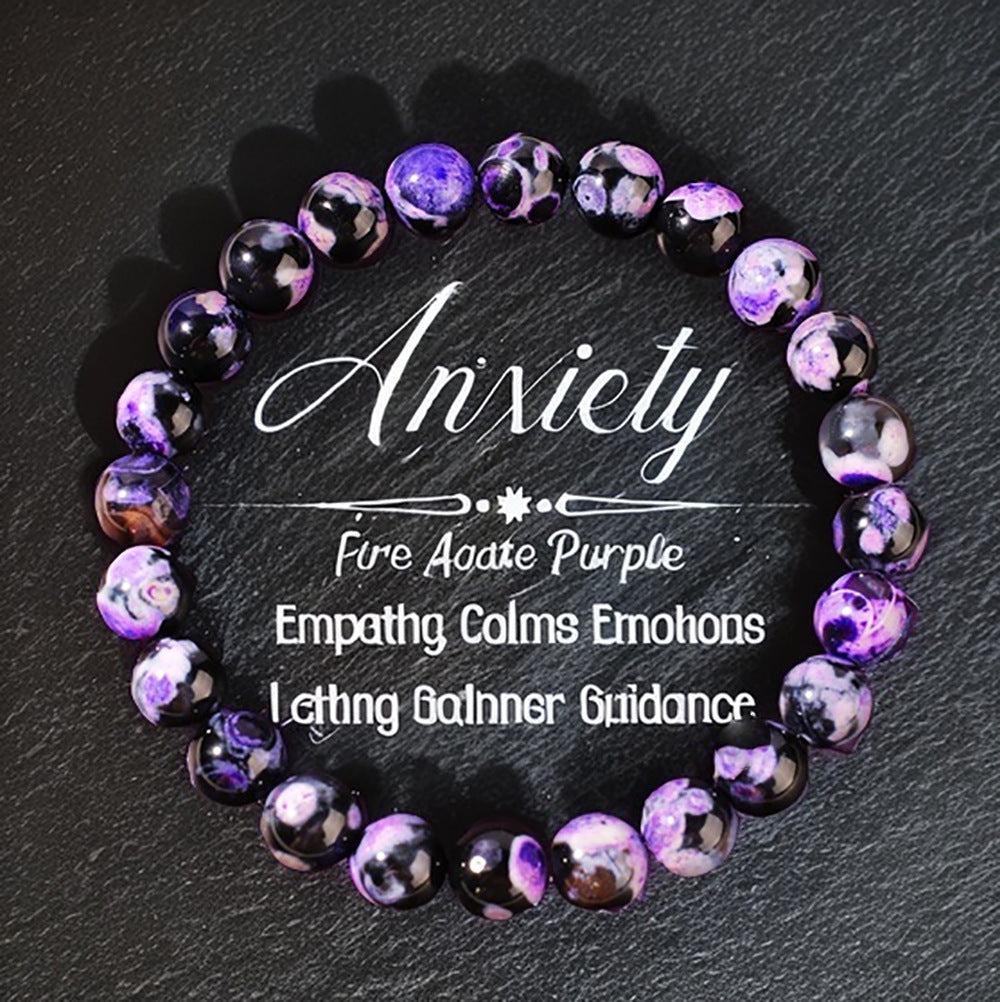 Purple Fire Agate Natural Stone Carrying Strap