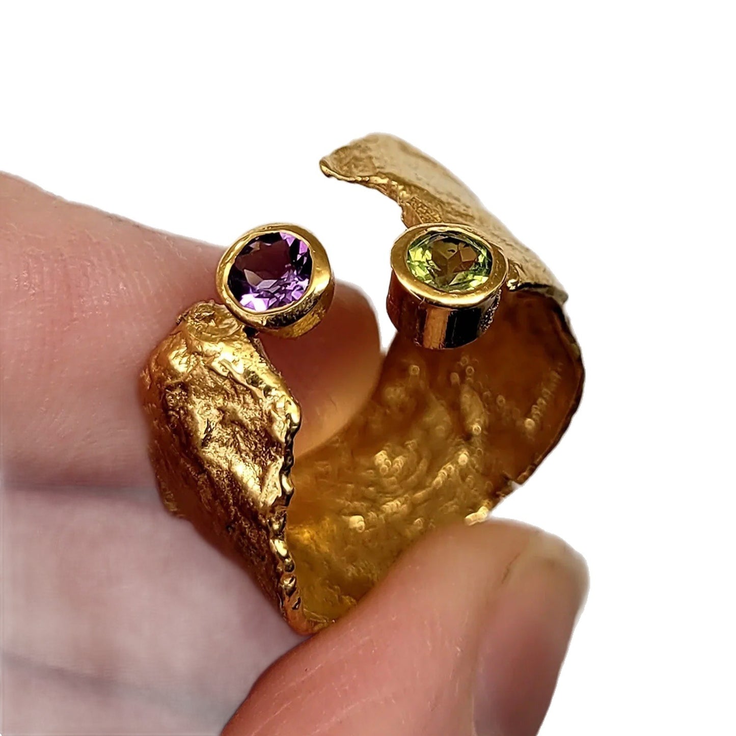 Real Gold Women's Ring Open Ring Retro Design