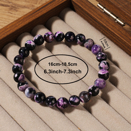 Purple Fire Agate Natural Stone Carrying Strap