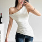 Women's Multi-wear Collarbone Thin Shoulder T-shirt Summer