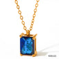 Necklace Stainless Steel Girl Zircon Female