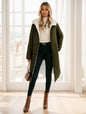 Women's Winter Long Sleeve Zip Up Hooded Cotton Padded Coat