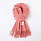 Simple Tassel Shawl Warm Artificial Cashmere Scarf