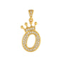 Gold Plated Copper Inlaid Zircon Crown 26 English Letters Full Diamond Pendant Parts