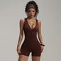 Shoulder Strap One-piece Peach Hip Shorts