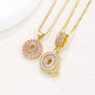 26 Letter Pendant Necklace Copper Inlaid Zirconium Plated Real Gold