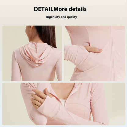 UPF50 Lightweight Sun Protection Clothing Women's Breathable Ice Hooded