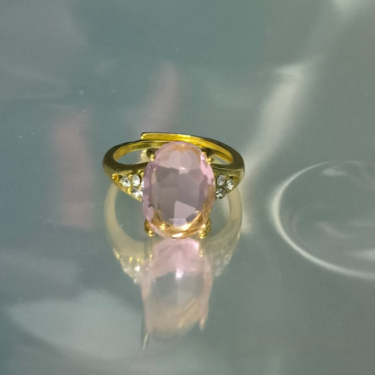 Inlaid Zircon Love Heart-shaped Ring All-match Open Ring