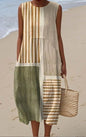 Sleeveless Casual Printed Dress Slim Fit