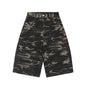Retro Camouflage Multi-pocket Workwear Cropped Jeans Men And Women Wide
