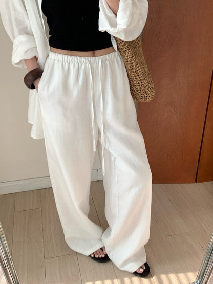 Loose Tencel Linen Wide-leg Pants