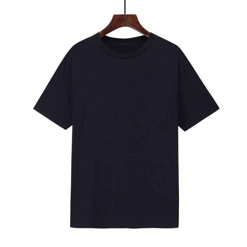 Cotton T-shirt Men's Black Loose Short Sleeve Top