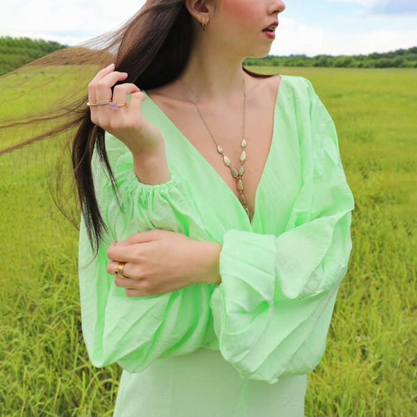 Real Gold Women's Ring Open Ring Retro Design