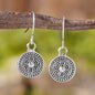 Bohemian Style Retro Round Print Niche Distressed Ethnic Earrings