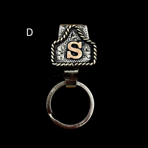 Handmade Cow Tag Belt Key Holder Metal