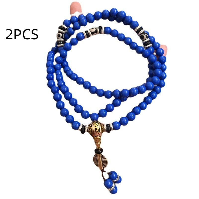 Lapis Lazuli Multi-circle With Tibet Beads 108 Bracelets