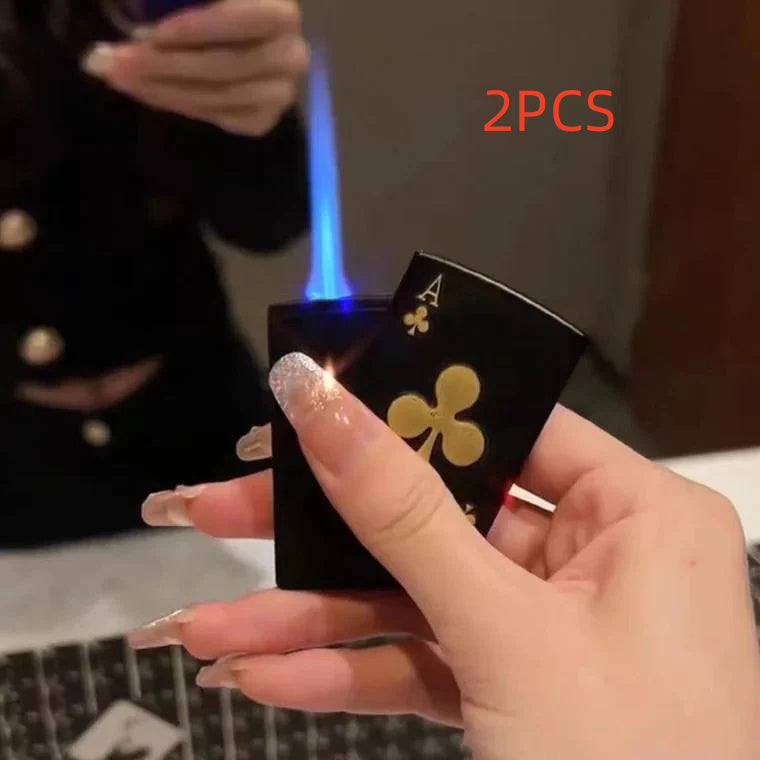 Poker Card Metal Windproof Straight Forward Creative Personalized Lighter
