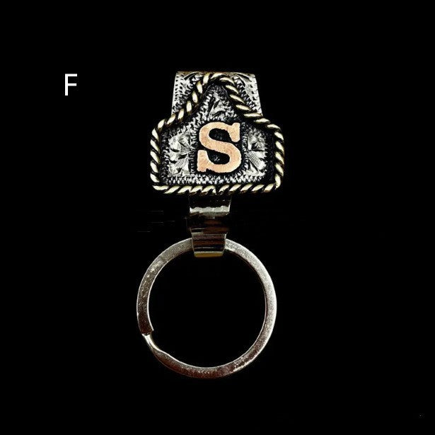 Handmade Cow Tag Belt Key Holder Metal
