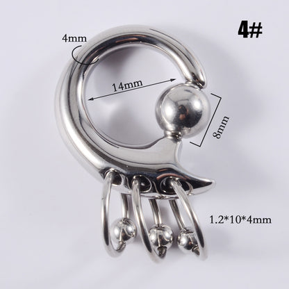 Stainless Steel Card Ball Nose Ring Hanging Ring Spring Earrings