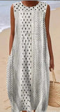 Sleeveless Casual Printed Dress Slim Fit