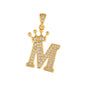 Gold Plated Copper Inlaid Zircon Crown 26 English Letters Full Diamond Pendant Parts