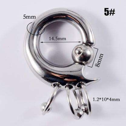 Stainless Steel Card Ball Nose Ring Hanging Ring Spring Earrings