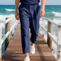 American Linen Men's Casual Pants Summer Loose Straight