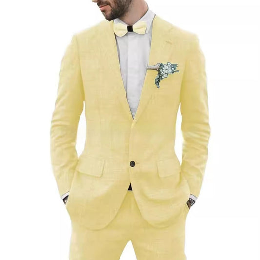 Men's Suit Wedding Party Suit Slim Fit Casual Coat Trousers