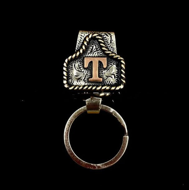 Handmade Cow Tag Belt Key Holder Metal