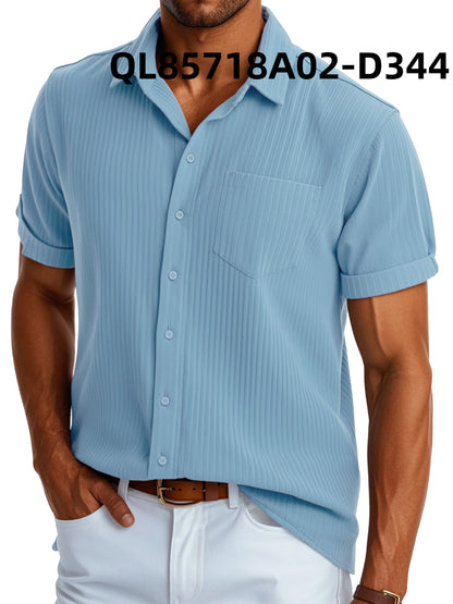 Men's Loose Trendy Short Sleeve Lapel Shirt