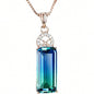Light Extravagant Love Heart Diamond Square Pendant Necklace