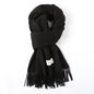 Simple Tassel Shawl Warm Artificial Cashmere Scarf