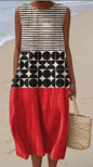 Sleeveless Casual Printed Dress Slim Fit