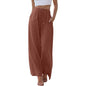 Loose Casual Pocket Drawstring Wide-leg Pants For Women