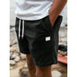 Men's Solid Color Letter Splicing Furcal Lower Hem Drawstring Belt