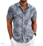 Men's Linen Short-sleeved T-shirt Loose