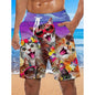 Men's 3D Printing Smoke Pattern Loose Beach Pants