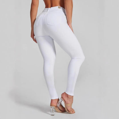 Fashion Black And White High Elasticity Ankle-tied Large Size Hip Lifting Women's Jeans
