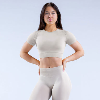Nylon Fabric High Wicking Fitness Short Sleeve
