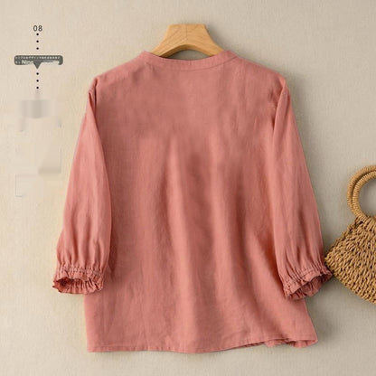Half Sleeve Artistic Retro Women's Summer New Loose Women's Shirt