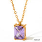 Necklace Stainless Steel Girl Zircon Female