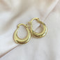 Women's Irregular Retro Inlaid Zirconium Thick C- Shaped Earrings