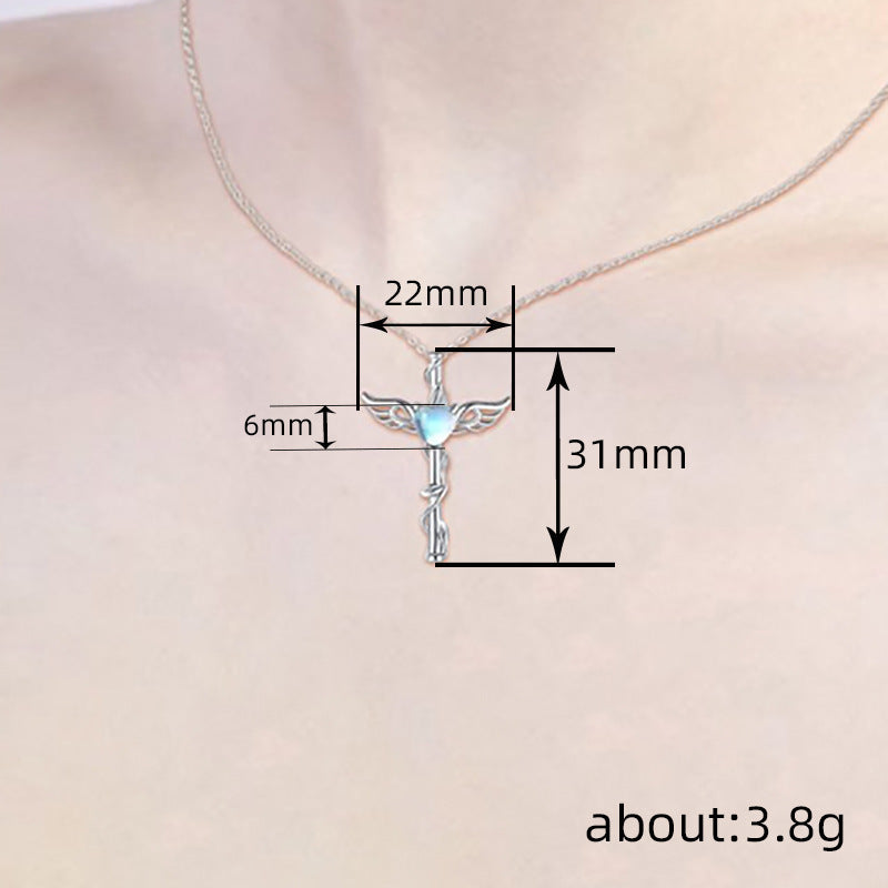 Heart Wings Design Ornament Sweet Cool Moonstone