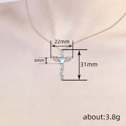 Heart Wings Design Ornament Sweet Cool Moonstone