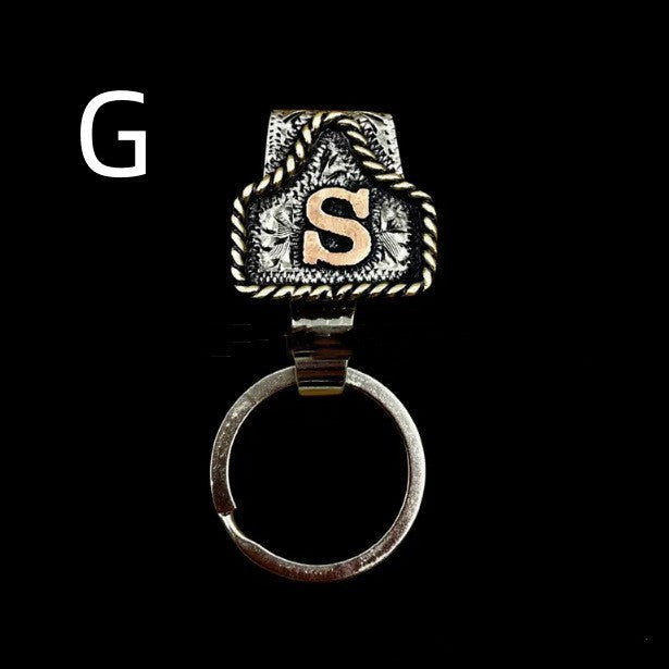 Handmade Cow Tag Belt Key Holder Metal