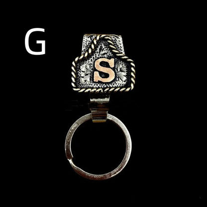 Handmade Cow Tag Belt Key Holder Metal