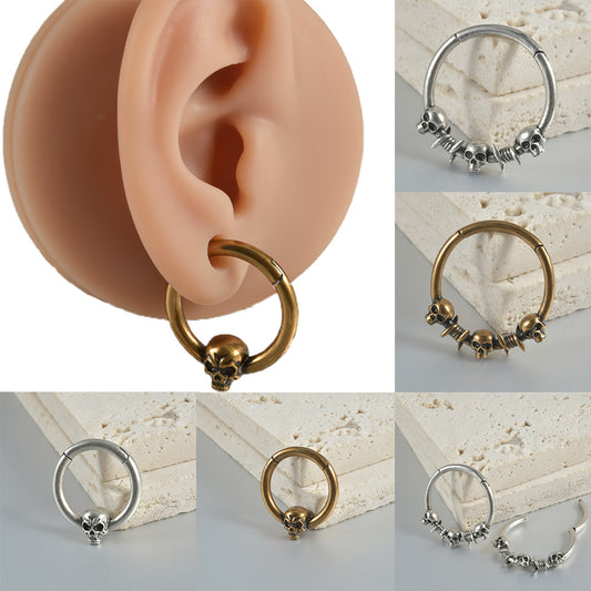 Vintage Puncture Ancient & Gold Antique Silver Copper Earrings