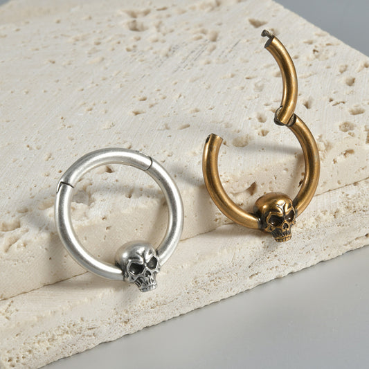 Vintage Puncture Ancient & Gold Antique Silver Copper Earrings