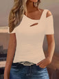 Women's Fashion Hollowed-out Slim T-shirt Top