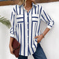 Fashion Vertical Stripes Multi-color Shirt Coat Women